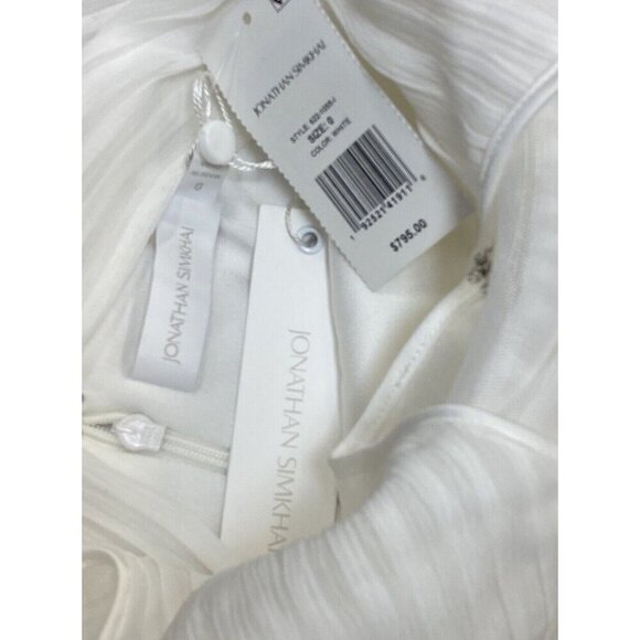 Jonathan Simkhai Sz 0 Dress Tulle Midi Tiered bridal White Designer Luxury - Picture 6 of 11